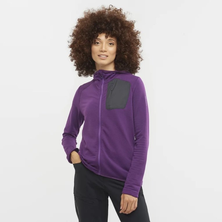 Casaco Salomon Essential Lightwarm Encapuzado Feminino Roxo | PT L47508